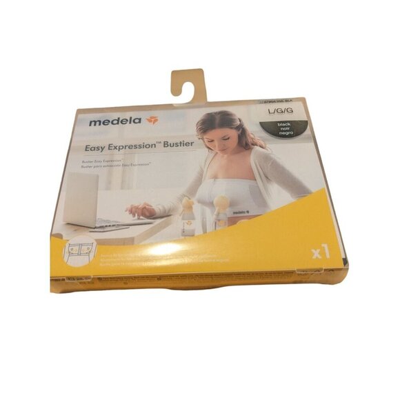 Medela Easy Expression Hands Free Pumping Bustier Size Large Black - Picture 2 of 6